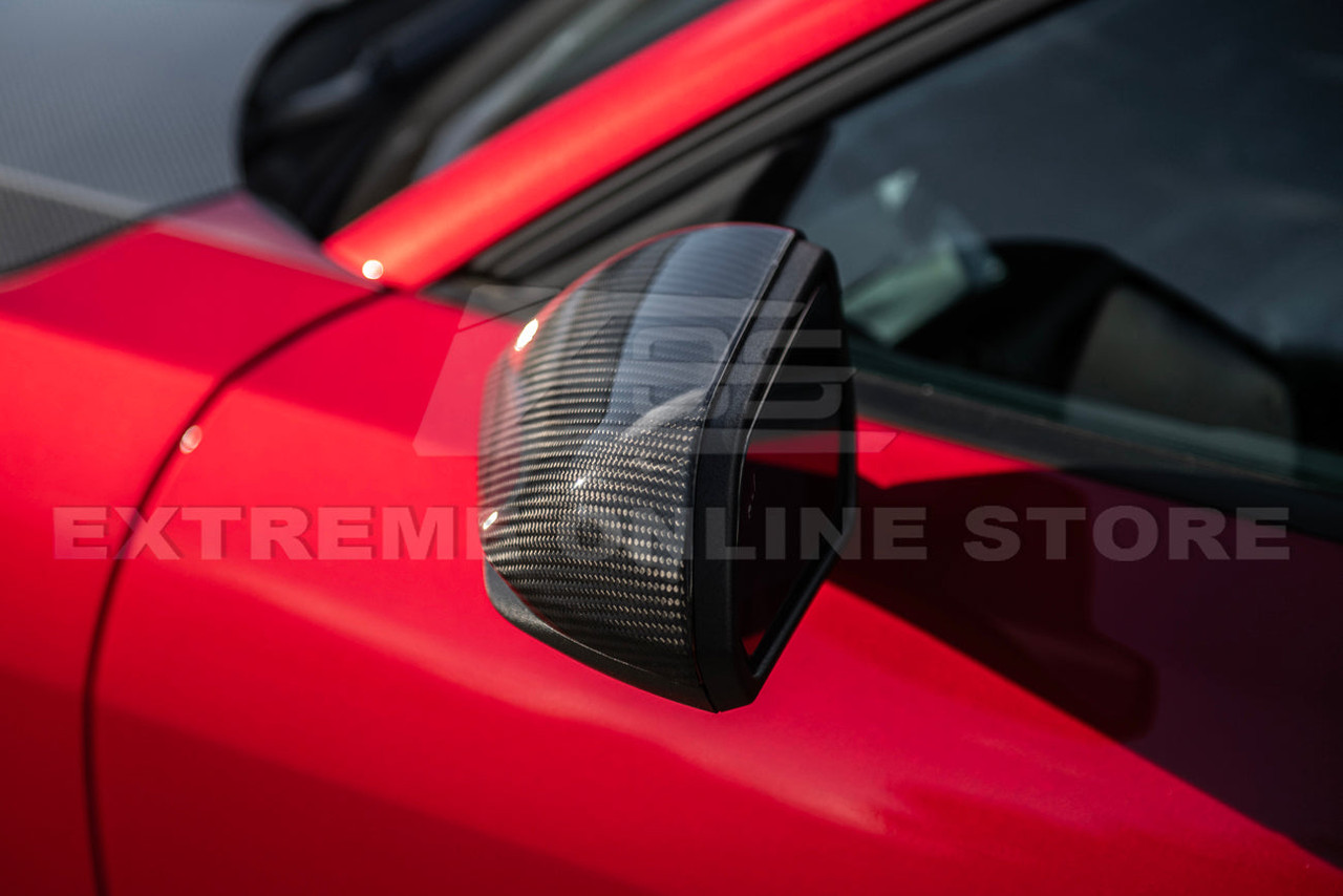 EOS Carbon Fiber Mirror Covers w/o Turn Signals - 15-23 Ford Mustang