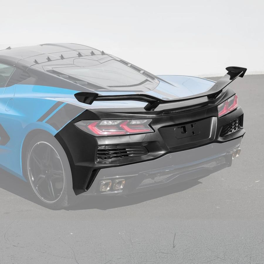 EOS Z06 Conversion Rear Bumper & Spoiler - C8 Corvette Stingray (RBP-C8Z06-20UP_SPOILER-996-V2-ALUMINUM)