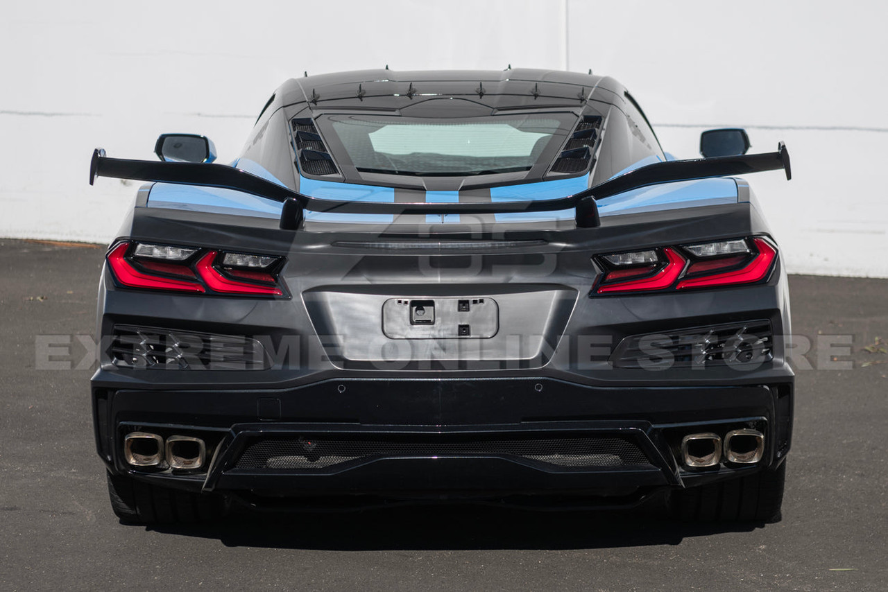 EOS Z06 Conversion Rear Bumper & Spoiler - C8 Corvette Stingray (RBP-C8Z06-20UP_SPOILER-996-V2-ALUMINUM)