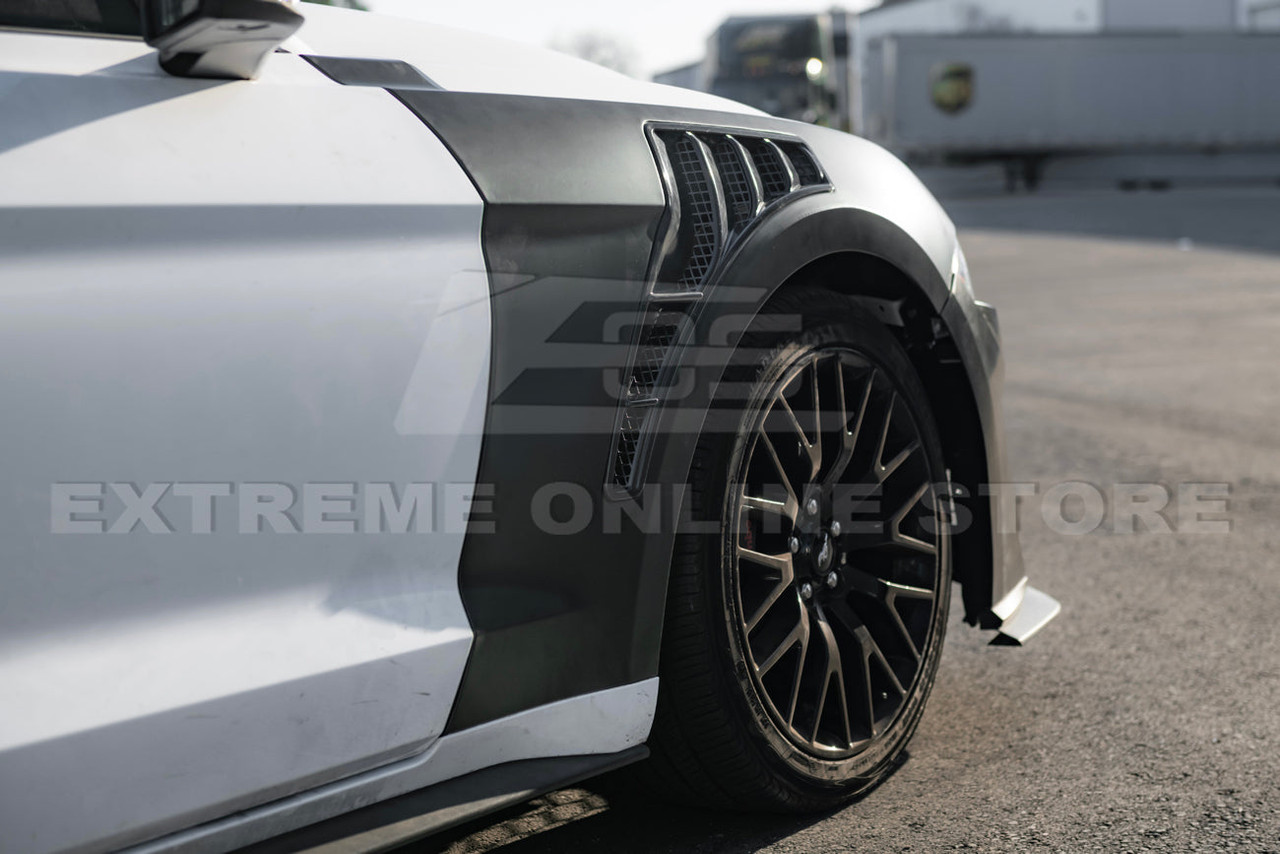 EOS Vented Front Fenders - 18-23 Ford Mustang (FENDER-1379-ALU)