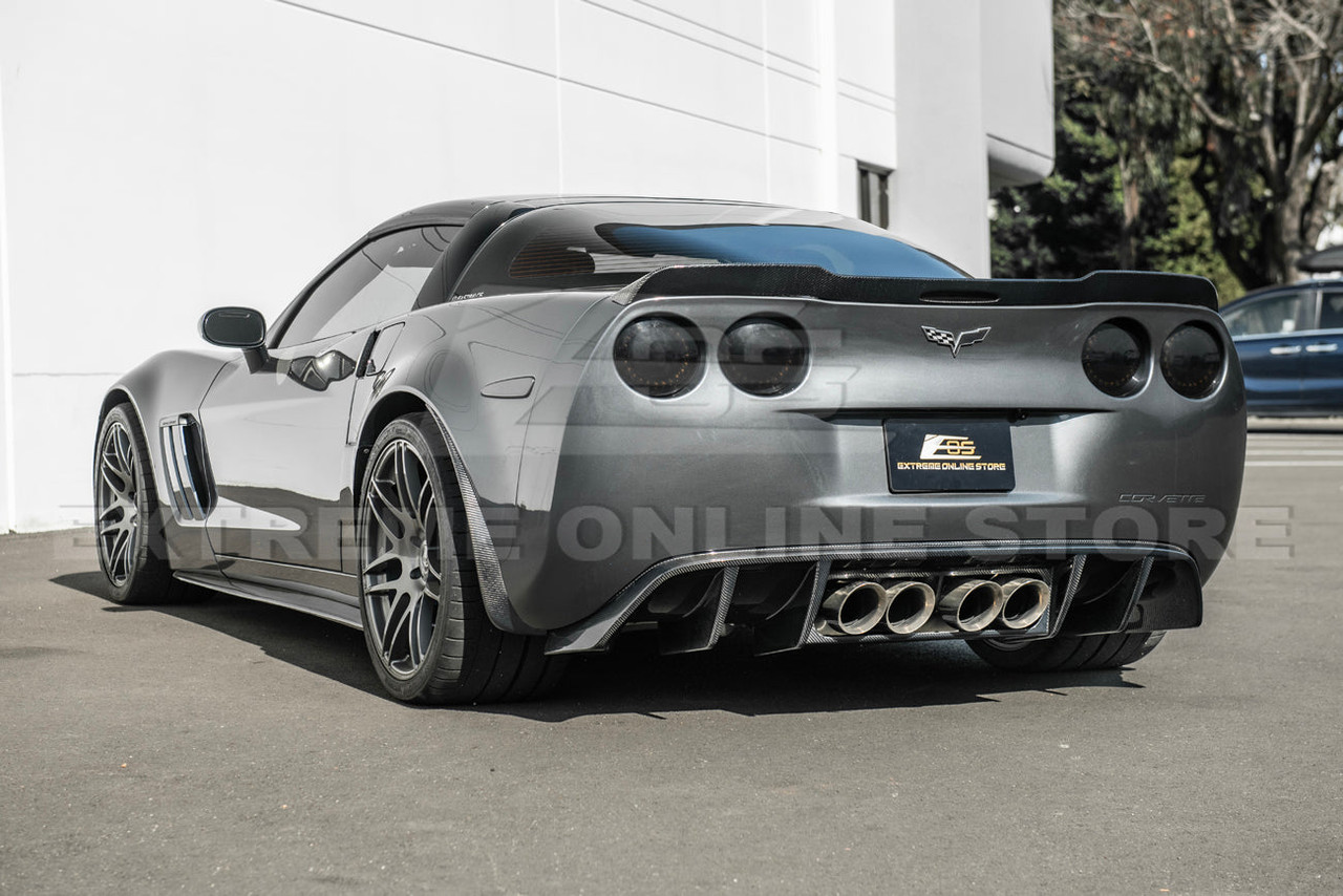 EOS Rear Diffuser Race Style - Carbon Fiber - C6 Corvette Base / GS / Z06 / ZR1