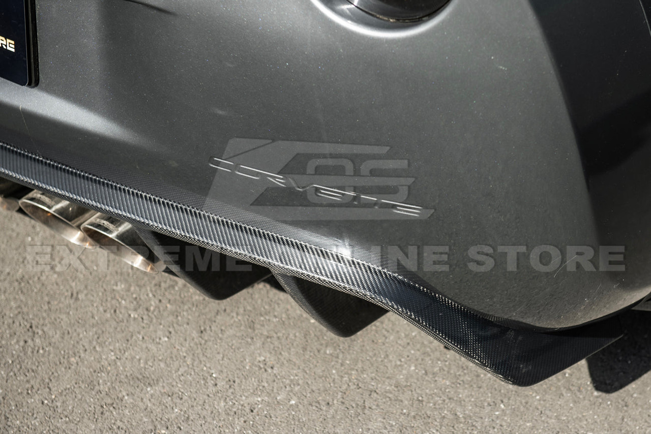 EOS Rear Diffuser Race Style - Carbon Fiber - C6 Corvette Base / GS / Z06 / ZR1 (DIFF-868-BKCF)