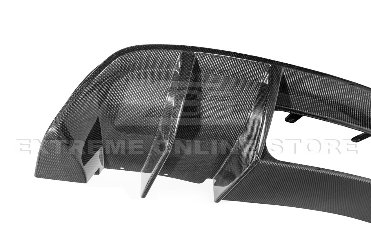 EOS Rear Diffuser Race Style - Carbon Fiber - C6 Corvette Base / GS / Z06 / ZR1 (DIFF-868-BKCF)