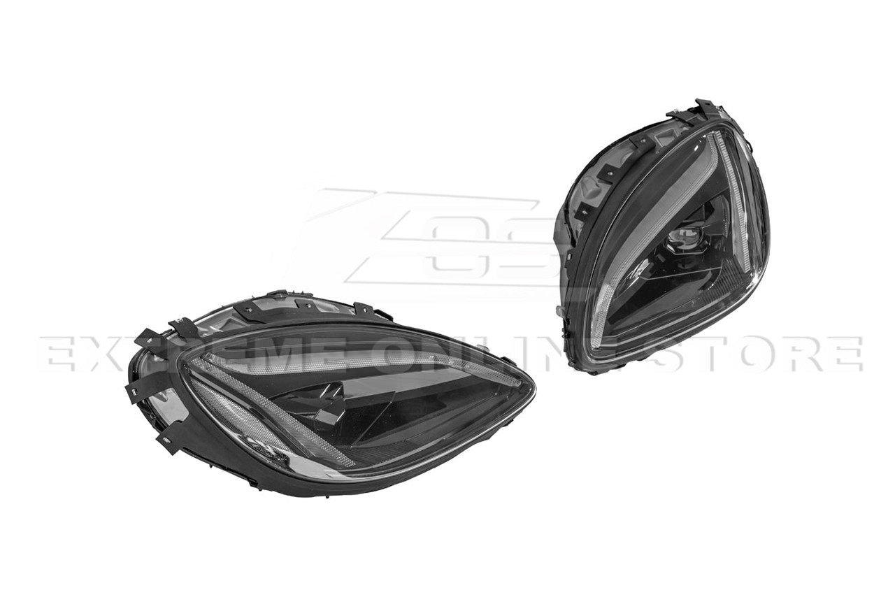 EOS C8 Style Headlights - Smoked Tinted Lens - 05-13 C6 Corvette Base / GS / Z06 / ZR1