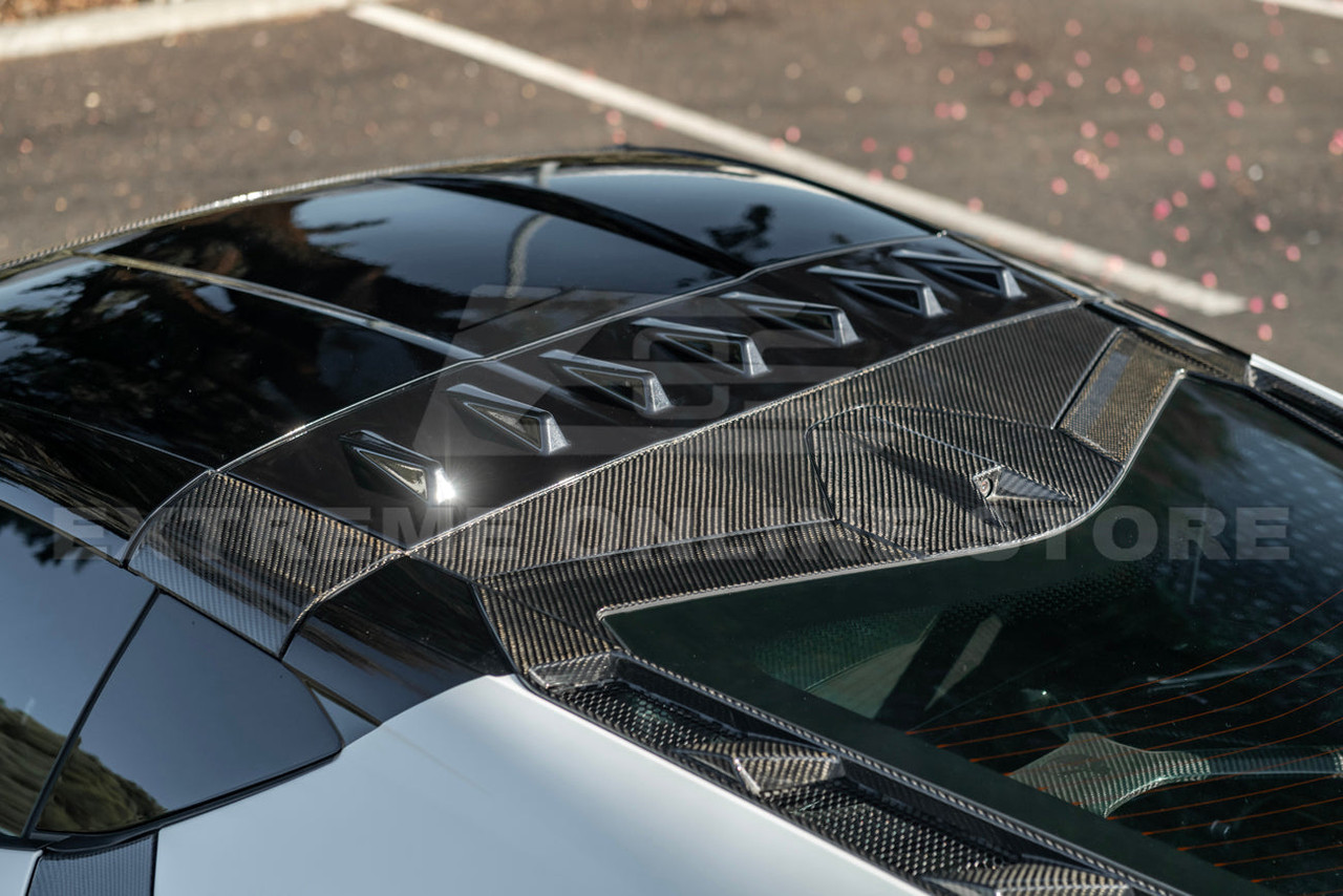 EOS Rear Upper Window Trim - Carbon Fiber - 2020+ C8 Corvette (VENT-1034-BKCF)
