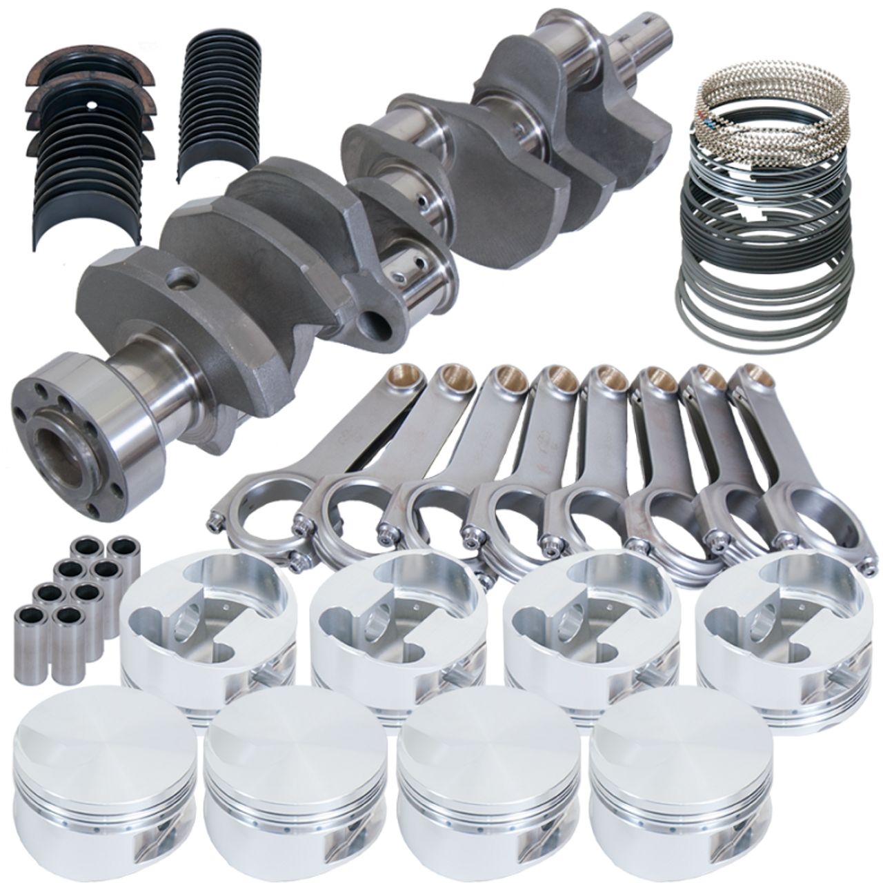 Eagle Chevy 454 1Pc 4.000in Crank 6.385in H-Beam -3cc Flat Top 4.310in Pistons Rotating Assembly - 35315L060