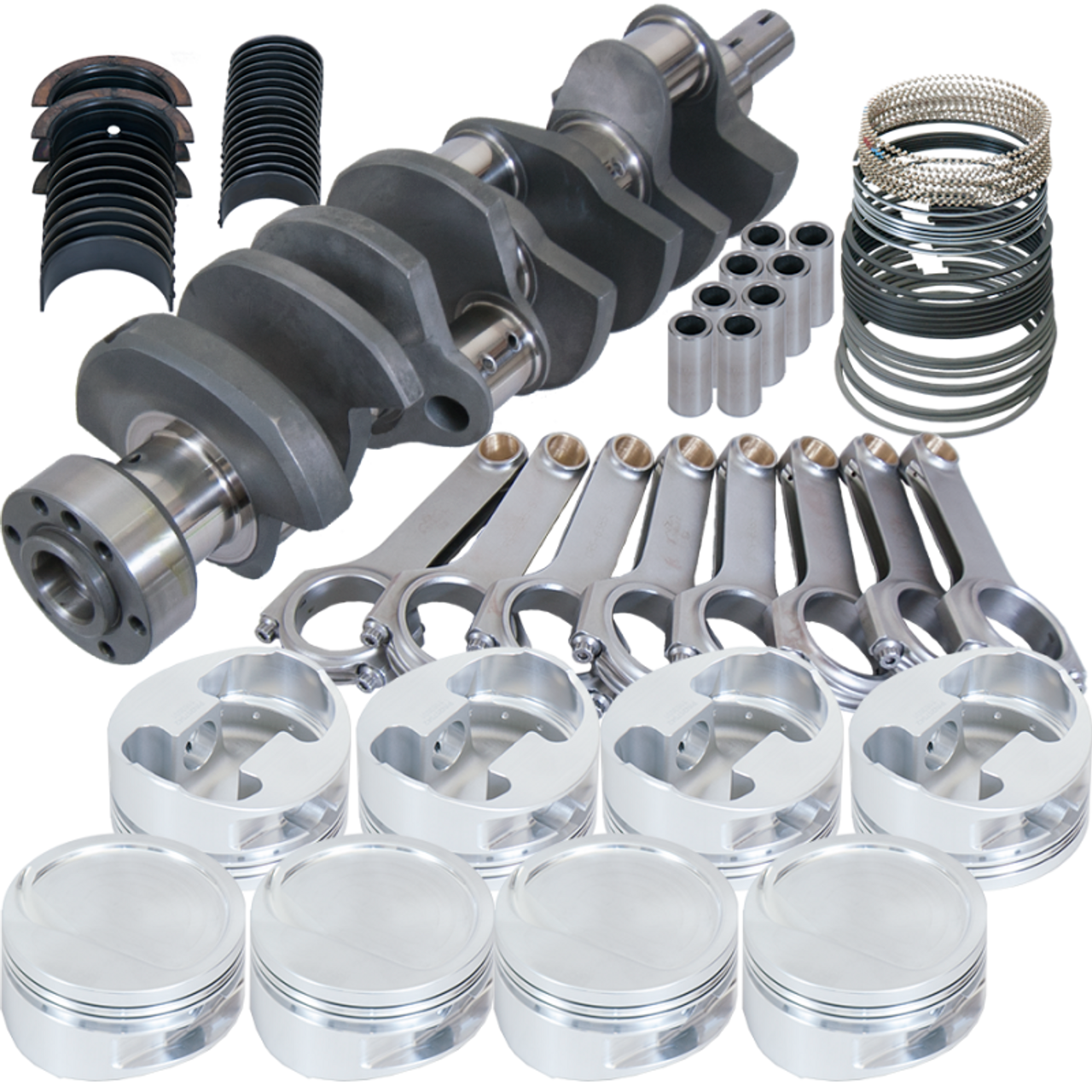 Eagle Chevy 502 1Pc 4.250in Crank 6.385in H-Beam -20cc 4.530in Pistons Rotating Assembly - 35410L4530