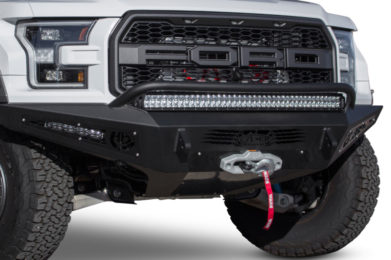 Addictive Desert Designs 17-18 Ford F-150 Raptor HoneyBadger Front Bumper w/ Winch Mount - F117382860103