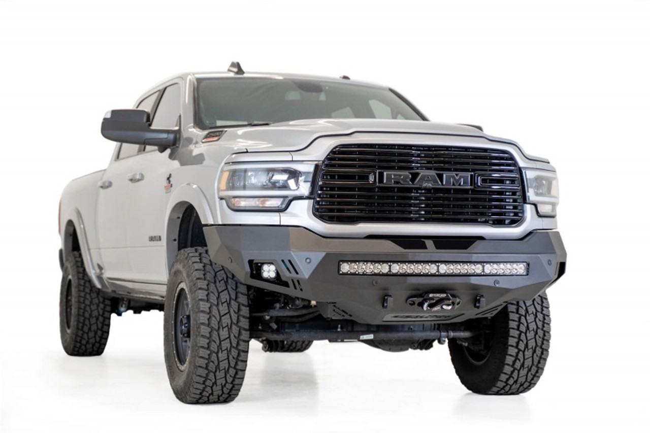 Addictive Desert Designs 19-20 RAM 2500/3500 Hammer Black Stealth Fighter Front Bumper - F561423030103