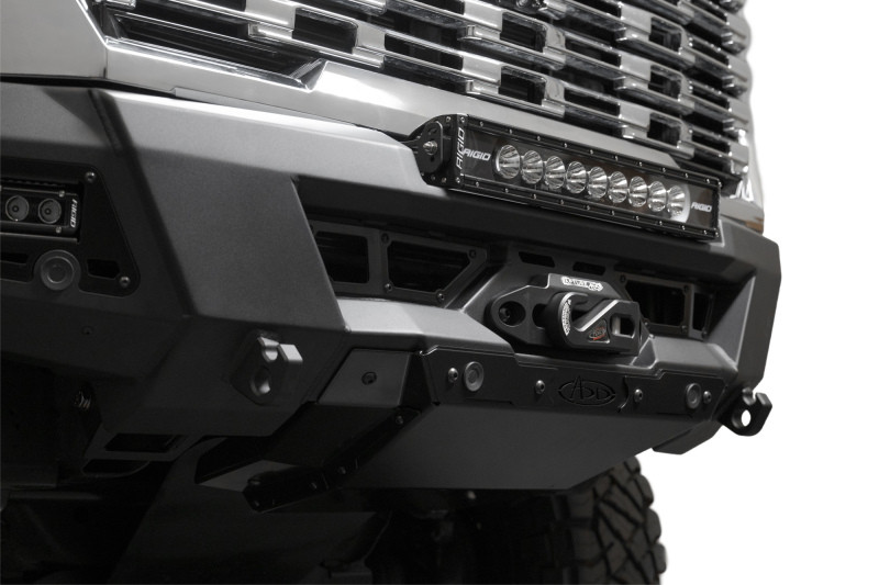 Addictive Desert Designs 24+ GMC 2500/3500 Phantom Front Bumper w/Winch- Hammer Black - F730335070103 Photo - Close Up
