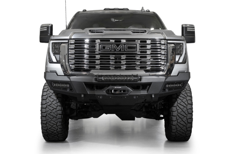 Addictive Desert Designs 24+ GMC 2500/3500 Phantom Front Bumper w/Winch- Hammer Black - F730335070103 Photo - Close Up