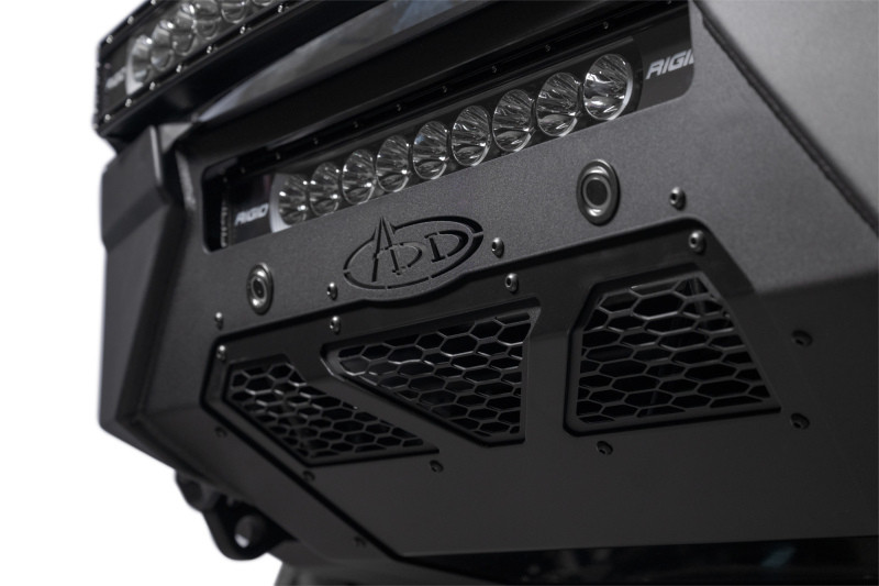 Addictive Desert Designs 2023+ Ford Super Duty HoneyBadger Front Bumper w/ Top Hoop - F810221770103 Photo - Close Up