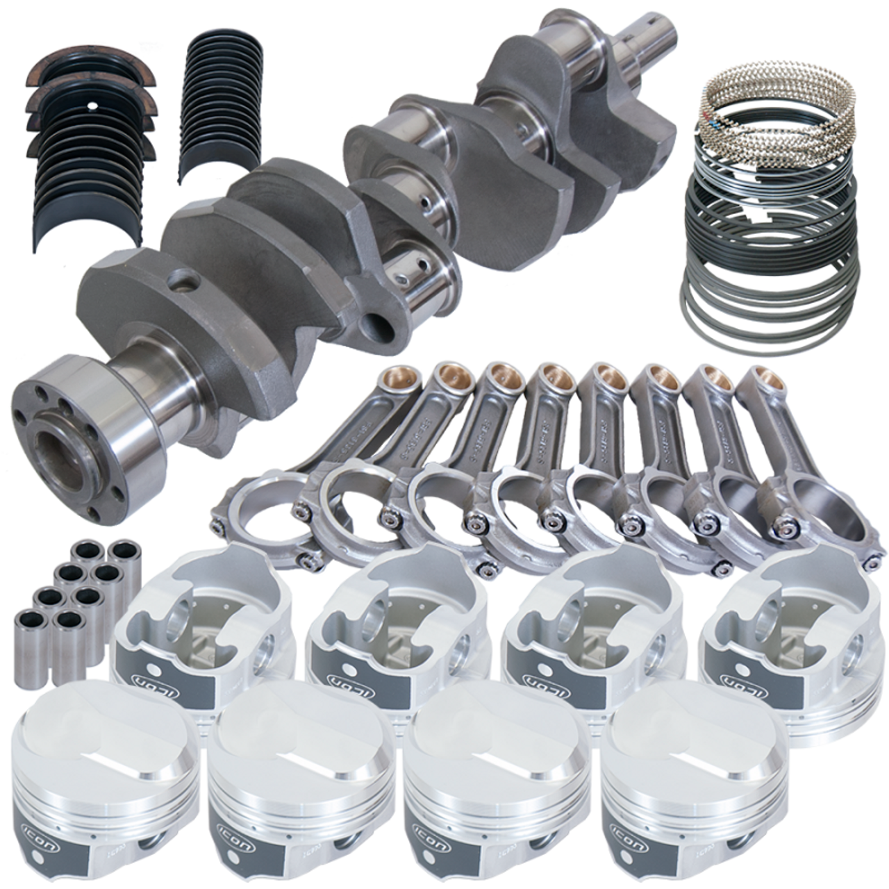 Eagle Chevy 454 1Pc 4.000in Crank 6.135in I-Beam Rods 38cc Dome 4.320in Pistons Rotating Assembly - 61325L070