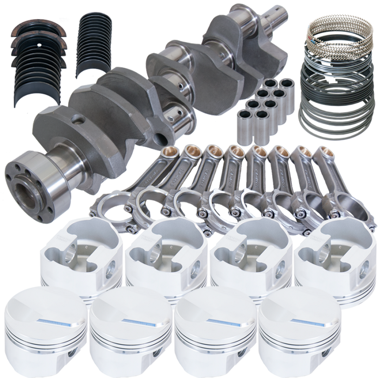 Eagle Chevy 454 1Pc 4.000in Crank 6.135in I-Beam Rods 14cc Dome 4.310in Pistons Rotating Assembly - 61327L060