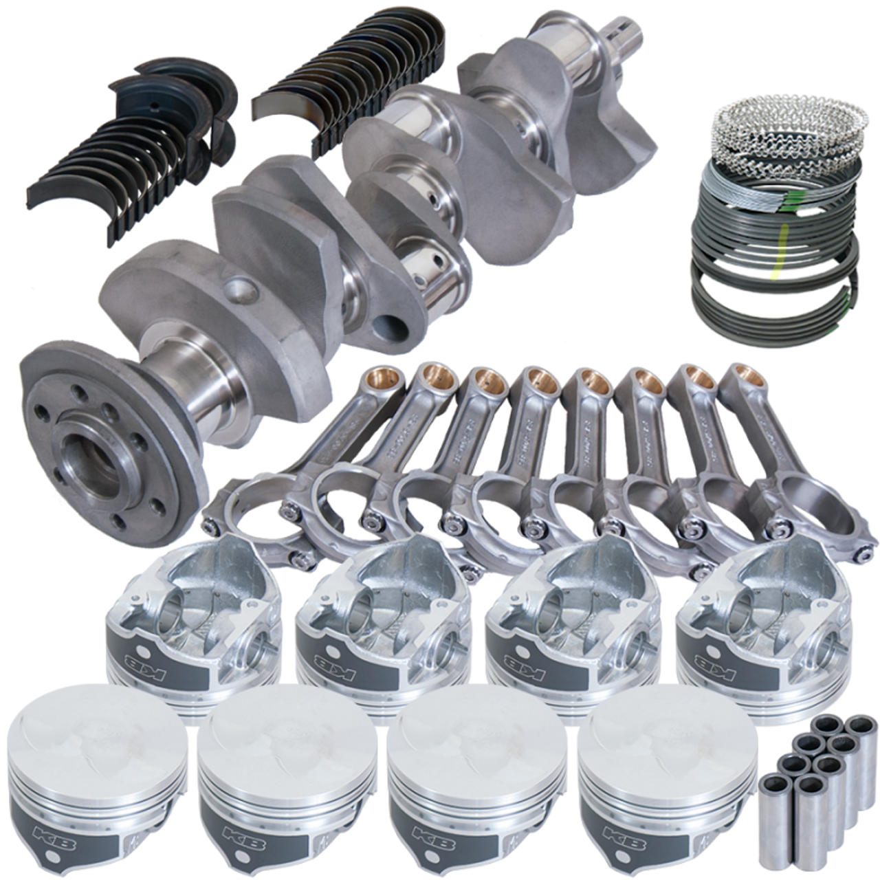 Eagle Chevy 350 2Pc 3.480in Crank 6.000in I-Beam Rod -7cc Flat Top 4.040in Pistons Rotating Assembly - 62005040