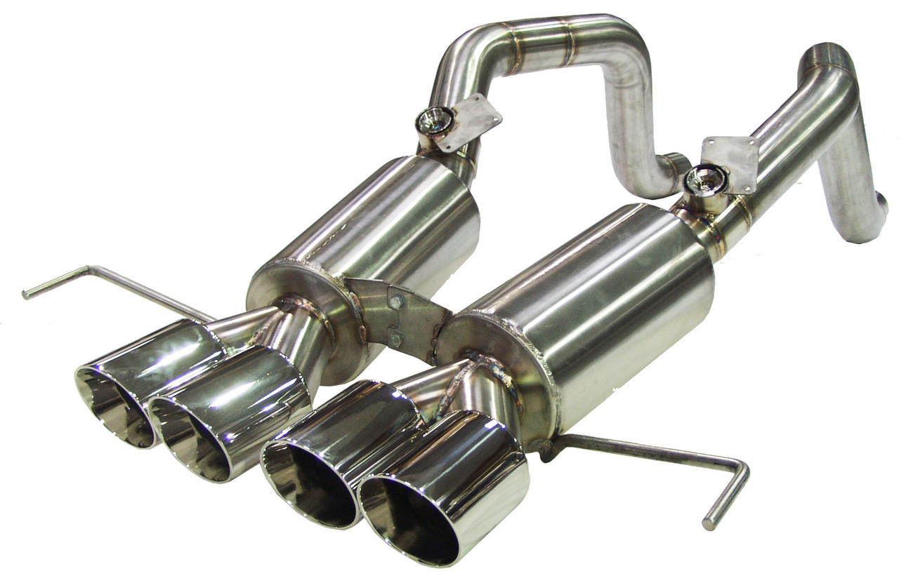 B&B - Bullet Axleback Exhaust w. Quad Round Tips - C7 Corvette Stingray - LT1