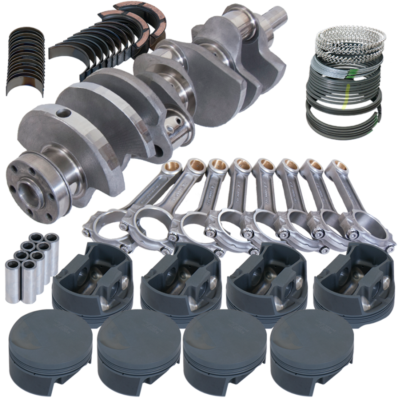 Eagle Ford 351C 3.850in Crank 6.000in I-Beam Rods -3cc Flat Top 4.040in Pistons Rotating Assembly - 64800040