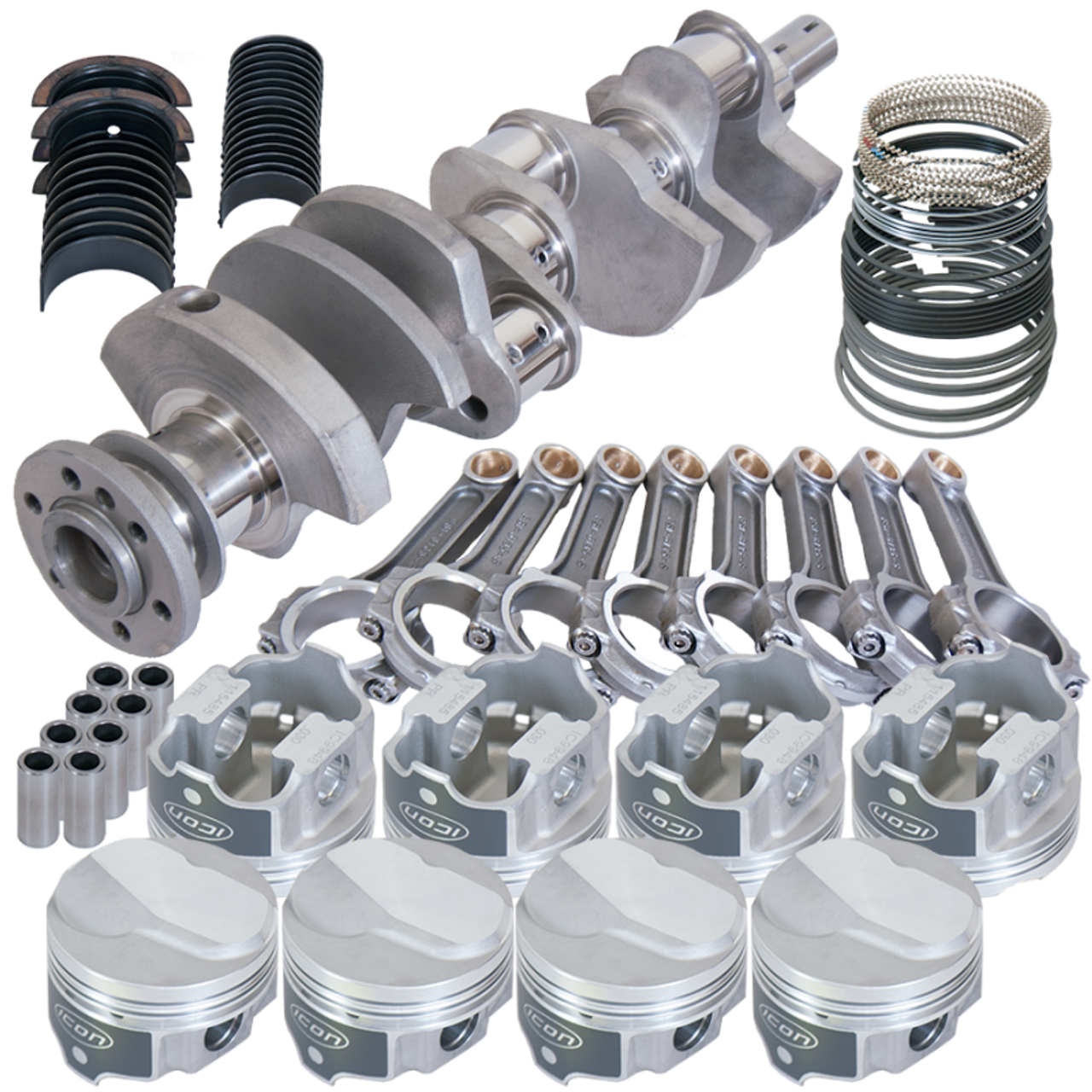 Eagle Chevy 396 3.766in Crank 6.135in I-Beam Rods 17cc Dome 4.125in Pistons Rotating Assembly - 683024125