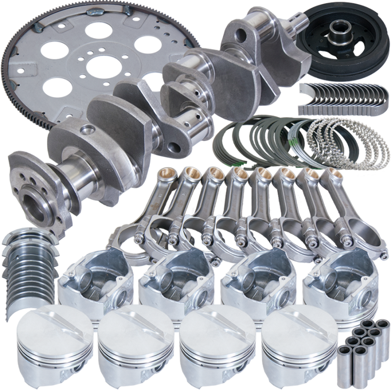 Eagle Chevy 350 3.750in Crank 5.700in I-Beam Rods -7cc Flat Top 4.060in Pistons Balanced Assembly - B13005E060