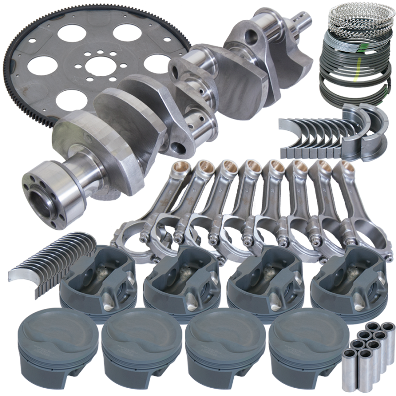 Eagle Chevy 350 1Pc 3.750in Crank 6.000in I-Beam Rod 4.060in Pistons 153 Tooth FP Balanced Assembly - B13052L06053
