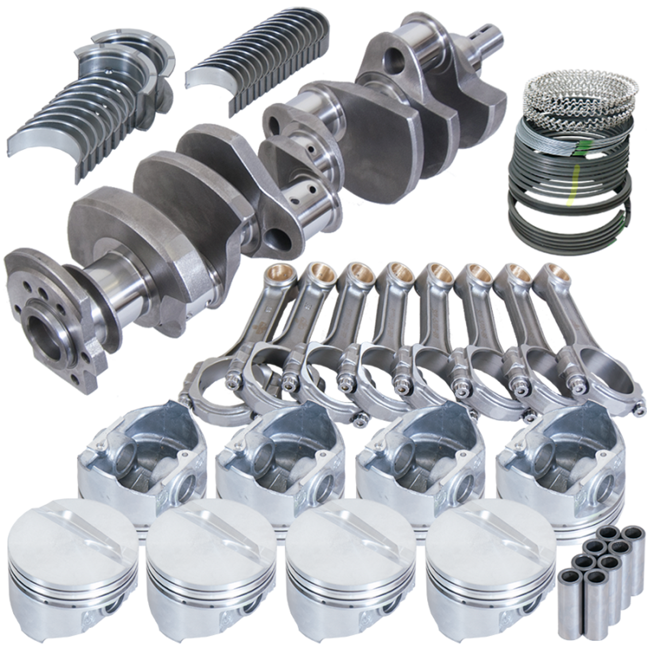 Eagle Chevy 350 3.750in Crank 5.700in I-Beam Rods -7cc Flat Top 4.030in Pistons Balanced Assembly - B13055E030