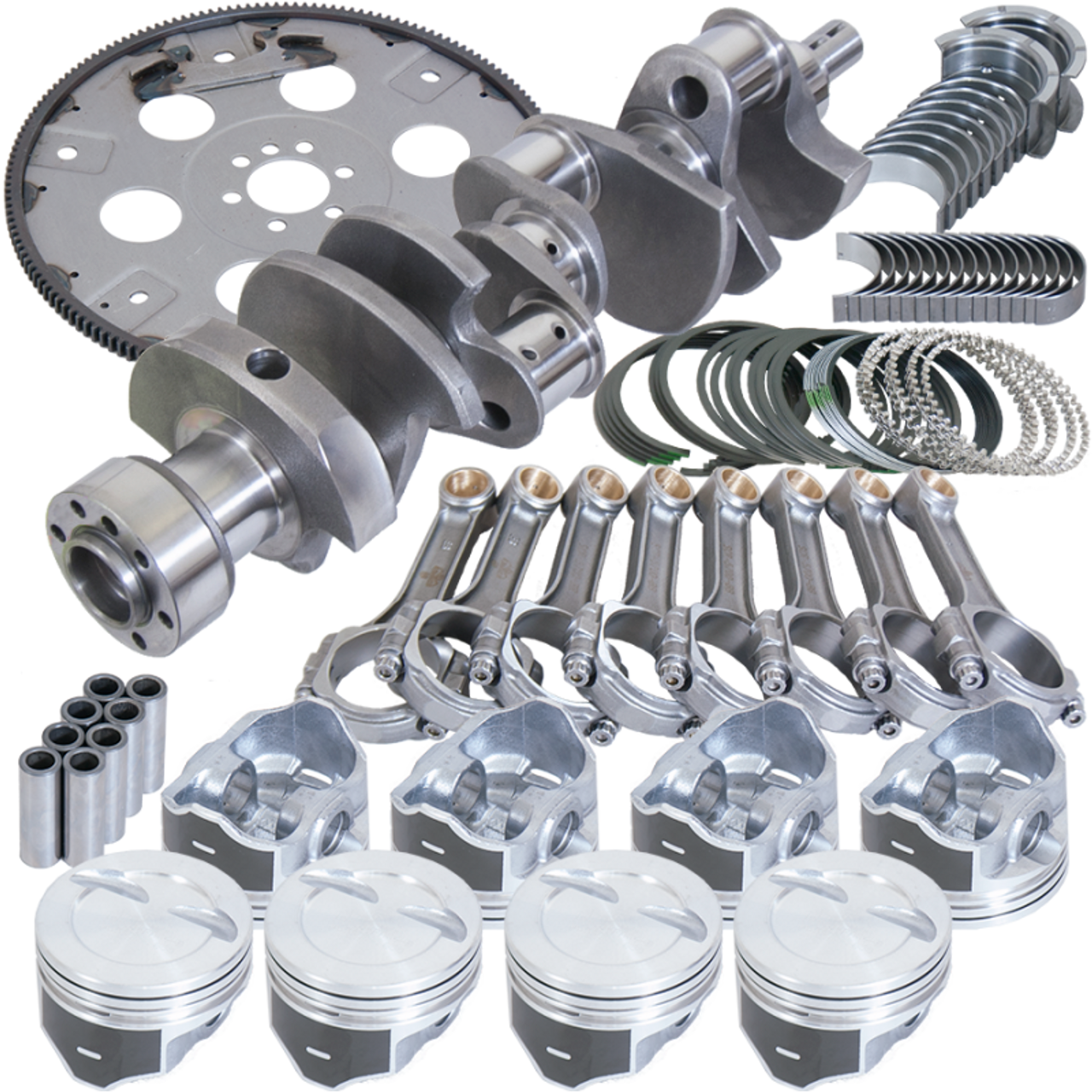 Eagle Chevy LT1350 1Pc 3.750in Crank 5.700in I-Beam 4.040in Pistons 168 Tooth FP Balanced Assembly - B13504L04068