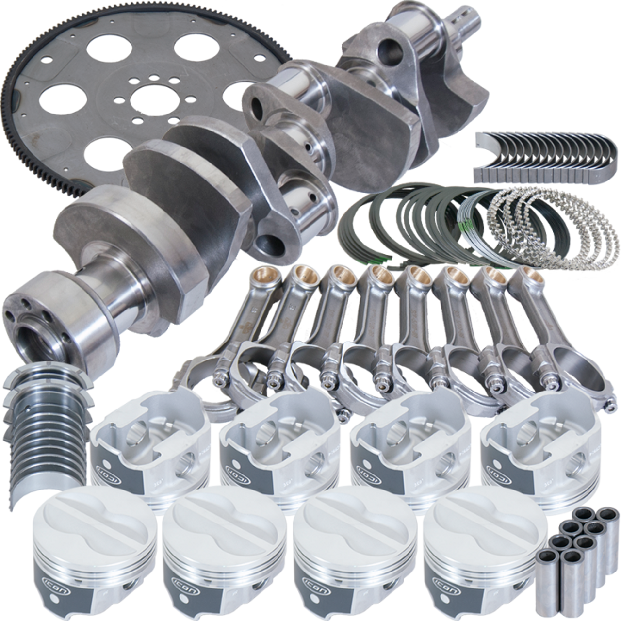 Eagle Chevy 350 1Pc 3.750in Crank 5.700in I-Beam Rods -10cc 4.000in Pistons Balanced Assembly - B13559L00053