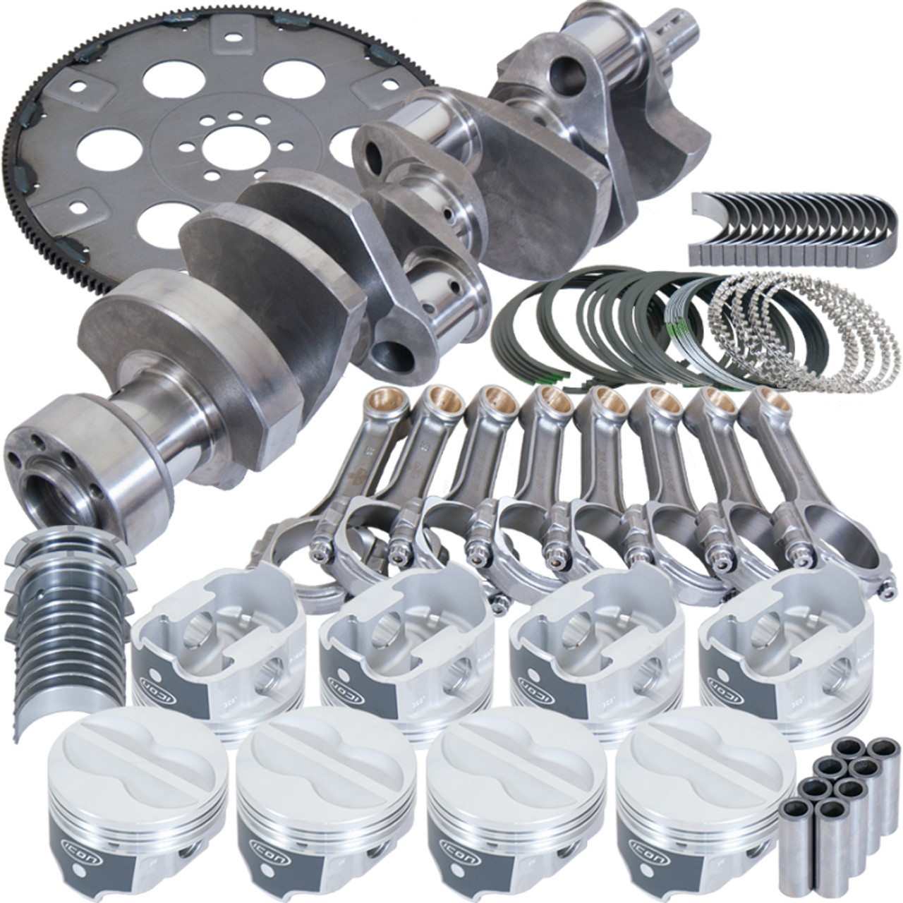 Eagle Chevy 350 1Pc 3.750in Crank 5.700in I-Beam Rods -10cc 4.030in Pistons Balanced Assembly - B13559L03068