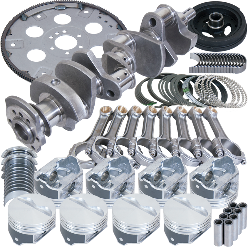 Eagle Chevy 350 1Pc 3.750in Crank 5.700in I-Beam Rods 4.060in Pistons 168 Tooth FP Balanced Assembly - B15404L06068