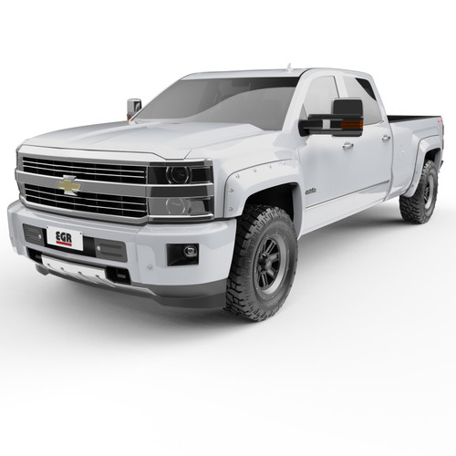 EGR 14+ Chev Silverado 6-8ft Bed Bolt-On Look Color Match Fender Flares - Set - Summit White - 791574-GAZ