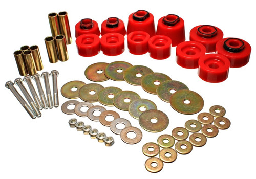 Energy Suspension Body Mount Set - Std. & Extra Cab - Red - 4.4117R