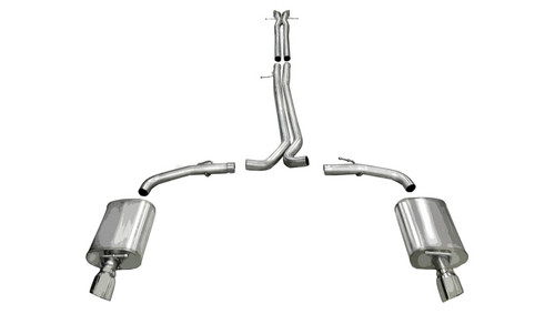 Corsa 2010-2019 Ford Taurus SHO 3.5L V6 Turbo Polished Sport Cat-Back Exhaust - 14315
