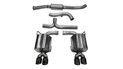 Corsa 2011-2014 Subaru Impreza Sedan STI 2.5L Turbo Manual Black Sport Cat-Back Exhaust - 14863BLK