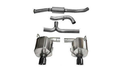 Corsa 08-10 Subaru Impreza WRX Sedan 2.5L Turbo Manual 3in Sport Cat-Back Exhaust w/4in Blac - 14865BLK