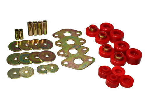 Energy Suspension 01-04 Toyota Tacoma Prerunner Body Mount Bushing Set - Red - 8.4112R