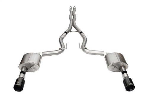 Corsa Xtreme Catback Exhaust / Straight Cut Black PVD Tips / NO Valves - 2024+ S650 Mustang GT