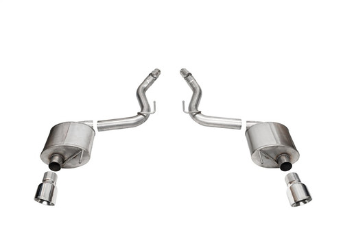Corsa Touring Axleback Exhaust / Slash Cut Polished Tips / NO Valves - 2024+ S650 Mustang GT