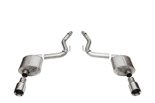 Corsa Touring Axleback Exhaust / Straight Cut Polished Tips / NO Valves - 2024+ S650 Mustang GT
