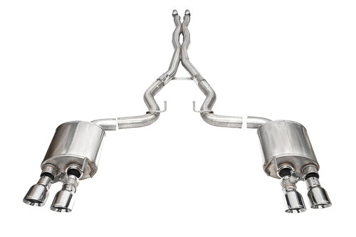 Corsa Xtreme Valved Catback Exhaust / Slash Cut Polished Tips - 2024+ S650 Mustang Dark Horse