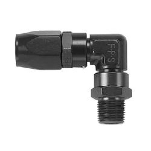 Fragola -8AN x 90 Degree x 7/8-14 (10) Hose End - Black - 189081-BL