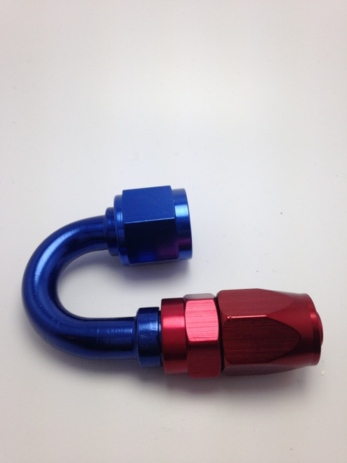 Fragola -16AN Fem x -12AN Hose 180 Degree Reducing Hose End - Blue/Red - 231815