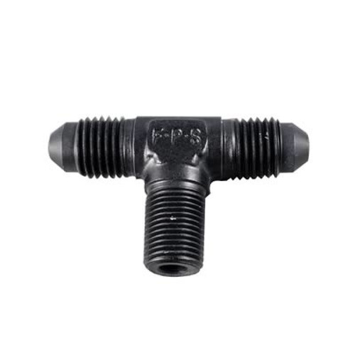 Fragola -3AN Tee 1/8 NPT On The Side - Black - 482503-BL
