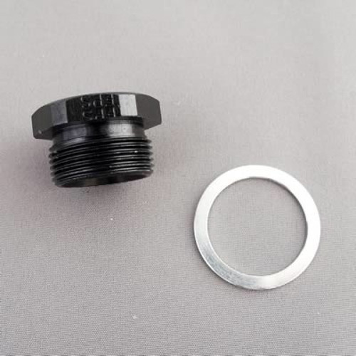 Fragola 9/16-24 Demon Inlet Plug - Blank - Black - 491981-BL