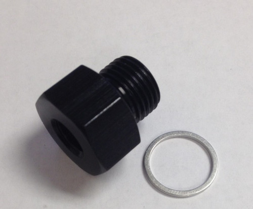 Fragola 3/4in NPT Oil Temp Adapter Black - 493025-BL