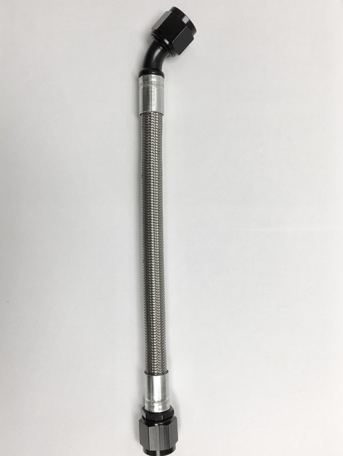 Fragola -10AN PTFE Hose Assembly Straight x 45 Degree 20in - 6010-1-4-20BL