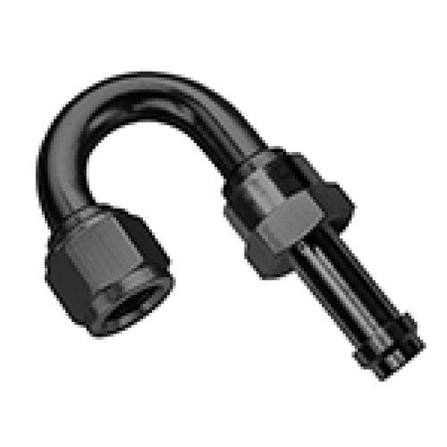 Fragola -6AN 180 Degree EZ Street Hose End Black - 751806-BL