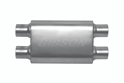 Gibson CFT Superflow Dual/Dual Oval Muffler - 4x9x18in/3in Inlet/3in Outlet - Stainless - 55114S