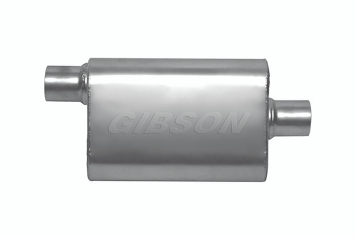 Gibson CFT Superflow Offset/Center Oval Muffler - 4x9x13in/2in Inlet/2.25in Outlet - Stainless - 55140S