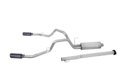 Gibson 15-19 Ford F-150 XL 5.0L 3in/2.5in Cat-Back Dual Split Exhaust - Black Elite - 69547B
