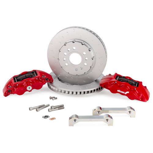 Alcon 2021+ RAM TRX 376x42mm Rotors 6-Piston Calipers Front Brake Upgrade Kit - Red - BKF1559AX75